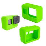 Set Soft Silicone Rubber Frame Protective Case + Lens Cap + Adjustable Wrist Strap For Gopro Hero 5 6 7 Black Camera Accessory