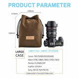 Portable DSLR Camera Bag Canon Universal Drawstring Bags Hand Held Waterproof Canvas Lens Bag for Nikon Sony Pentax Camera Case