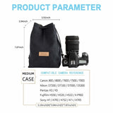 Portable DSLR Camera Bag Canon Universal Drawstring Bags Hand Held Waterproof Canvas Lens Bag for Nikon Sony Pentax Camera Case