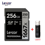 Lexar SD Card 1667X Original 250MB/s  64GB 128GB 256GB SDXC UHS-II U3 Flash Memory Card For 3D 4K Digital Camera