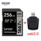 Lexar SD Card 1667X Original 250MB/s  64GB 128GB 256GB SDXC UHS-II U3 Flash Memory Card For 3D 4K Digital Camera