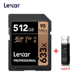 Lexar SD Card 633x Original 95M/s 32GB U1 SDHC 64GB 128GB 256GB 512G U3  SDXC Class 10 Memory Card For 1080p 3D 4K video Camera
