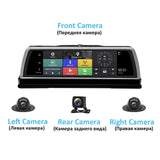 HGDO H100 4 Lens ADAS  Car DVR Camera Video Recorder Mirror 4G 10" Media Rearview Mirror 4 Core Android Dash Cam FHD 1080P GPS