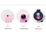 2in1 Lens 0.45X Wide Angle+12.5X Macro Lens Professional HD Phone Camera Lens For iPhone 8 7 6S Plus Xiaomi Samsung LG