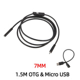 7mm 5.5mm Endoscope Camera Flexible IP67 Waterproof Micro USB industrial Endoscope Camera for Android Phone PC 6LED Adjustable