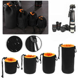 1Pcs Camera Lens Pouch Bag Neoprene Waterproof Soft Video Camera Lens Pouch Bag Case Full Size S M L XL Camera Lens Protector