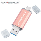 Hotsale WANSENDA OTG USB Flash Drive Type C Pen Drive 512GB 256GB 128GB 64GB 32GB 16GB USB Stick 3.0 Pendrive for Type-C Device