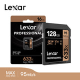 Lexar memory card Original sd card 16gb 32gb U1 SDHC 64gb 128gb U3 SDXC High speed 95MB/s for Digital SLR/HD camera