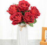 5Pcs NEW Artificial Flowers Rose Beautiful Red Silk Wedding Bouquet DIY Decor Fake Flower Branch for Home Party Table Decoration